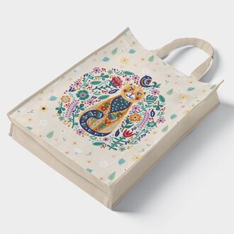 Handgemaakte Tekening Handtas Diy Dier Diamant Schilderen Shopping Tote Kit Zelf Borduren Rhinestone Craft Voor Vrouwen Mannen