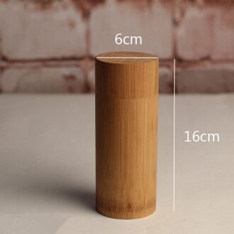 Handgemaakte Thee Doos Bamboe Opbergdoos Theebus Deksel Seal Keuken Opslag Potten Accessoires Spice Box Case Organizer 16 x 6cm