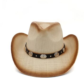 Handgemaakte Weave Stro Vrouwen Western Cowboy Hoed Met Kwastje Band Voor Lady Sombrero Hombre Cowgirl Jazz Caps Grootte 58 cm C1 BCM
