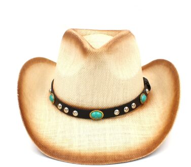 Handgemaakte Weave Stro Vrouwen Western Cowboy Hoed Met Kwastje Band Voor Lady Sombrero Hombre Cowgirl Jazz Caps Grootte 58 cm C2 BCN