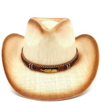 Handgemaakte Weave Stro Vrouwen Western Cowboy Hoed Met Kwastje Band Voor Lady Sombrero Hombre Cowgirl Jazz Caps Grootte 58 cm C8 BCU