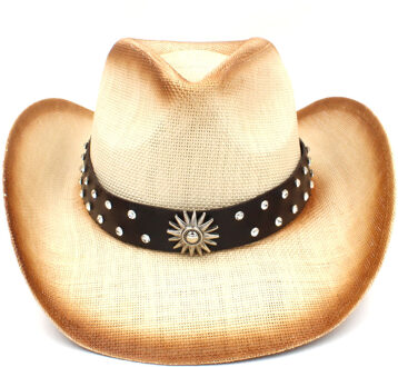Handgemaakte Weave Stro Vrouwen Western Cowboy Hoed Met Kwastje Band Voor Lady Sombrero Hombre Cowgirl Jazz Caps Grootte 58 cm C9 BCV