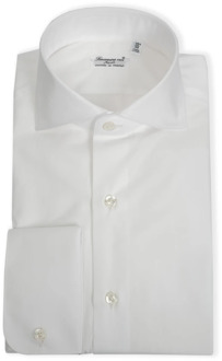 Handgemaakte Witte Overhemden Finamore , White , Heren - 2Xl,L,M,S,Xs,3Xl,5Xl,4Xl