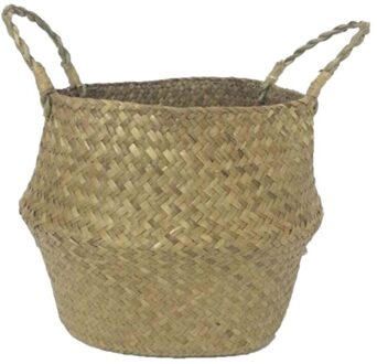 Handgemaakte Zeegras Vlechtwerk Mand Rotan Opvouwbare Opknoping Bloempot Geweven Kleding Opslag Mand Home Decor Bloem Manden 22 x 20 cm