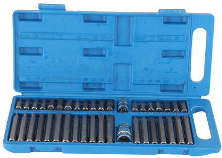 Handgereedschap Ster Spline Hex Socket Bit 1/2in 3/8in Drive Met Blauwe Toolbox Hand Tool Voor auto Repareren