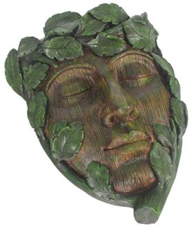 Handgeschilderde Hars Green Man Boom Gezicht Of Boom Hugger Sculptuur Kan Worden Gebruikt Als Een Bloempot Voor outdoor Boom Decoratie