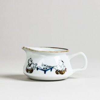 Handgeschilderde Keramische Fair Cup Openbare cup Imitatie Antieke thee cup set Gepigmenteerde Kung fu thee zee Chinese inkt stijl porselein 2