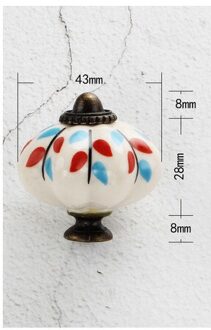 Handgeschilderde Keramische Lade Handvat Handgemaakte Kunst Enkele Gat Geschilderd Handvat Kast Kledingkast Deurklink Enkel Gat B