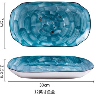 Handgeschilderde Keramische Plaat Eenvoudige Huishoudelijke Schotel Glazuur Op De Kleur Netto Rood Westerse Gerecht Steak Plaat Woondecoratie set Plaat 6