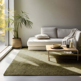 Handgeweven Jute Vloerkleed - Groen 230x160cm - Jute - Dekbed-Discounter.nl - 160 x 230 cm