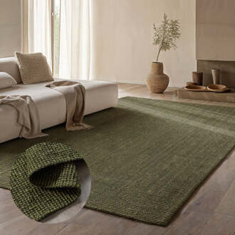 Handgeweven Jute Vloerkleed - Groen 230x160cm - Jute - Dekbed-Discounter.nl