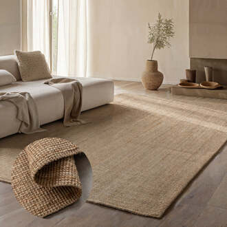 Handgeweven Jute Vloerkleed - Naturel 230x160cm - Jute - Dekbed-Discounter.nl