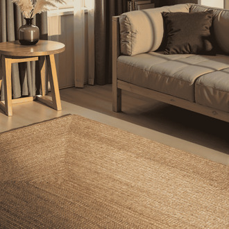 Handgeweven Jute Vloerkleed Sharmila - Bruin 90x60cm - Jute - Dekbed-Discounter.nl