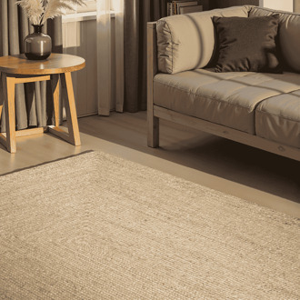 Handgeweven Jute Vloerkleed Sharmila - Crème 150x80cm - Jute - Dekbed-Discounter.nl