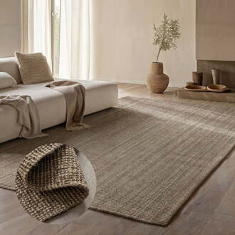 Handgeweven Jute Vloerkleed - Taupe 230x160cm - Jute - Dekbed-Discounter.nl