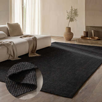 Handgeweven Jute Vloerkleed - Zwart 150x80cm - Jute - Dekbed-Discounter.nl - 80 x 150 cm