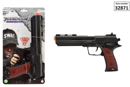 Handgun ratelpistool 30 cm zwart