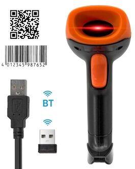 Handheld 1D/2D/QR Barcode Scanner BT+2.4G Wireless USB Wired Bar Code Reader Manual / Continuous Scanning CMOS Image Sensor Support Paper Code/Screen Code PDF417 Compatible with Windows Android MacOS Linux System for Supermarket Library Logistics Retail W