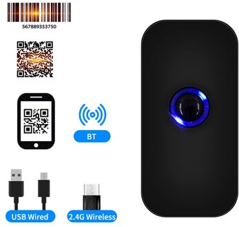Handheld 3-In-1 Barcode Scanner 1D/2D/Qr Bar Code Reader Ondersteuning Bluetooth /2.4G Wireless/Usb Bekabelde Verbinding Voor Supermarkt 1D-2D-QR Code