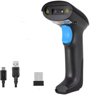 Handheld 3-in-1 Barcode Scanner BT & 2.4G Wireless & Wired 1D 2D Bar Code Reader met Ontvanger USB Kabel voor Mobiele Betaling BT 2.4G en Wired