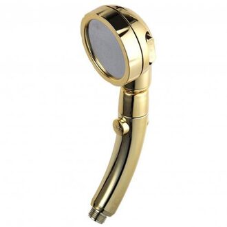 Handheld 3 Verstelbare Standen Hoge Druk Douchekop Spuitmond Met On/Off gouden