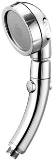 Handheld 3 Verstelbare Standen Hoge Druk Douchekop Spuitmond Met On/Off zilver