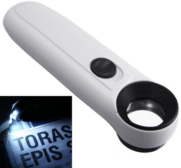 Handheld 40X Vergrootglas Vergrootglas Acryl Lens Glas Juwelier Loep Loop Met 2 Led Licht Sieraden Horloge Reparatie Tool