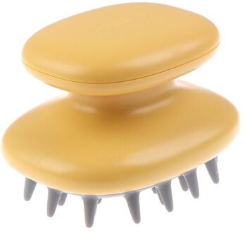 Handheld Abs Hoofdhuid Shampoo Massage Borstel Wassen Douche Haar Kam Mini Hoofd Meridiaan Massage Kam geel