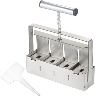 Handheld Bodem Blocker 2in Bodem Blok Maker Bodem Blokkeren Met Dibbles Voor Tuin Prep Met 50 Stuks Herbruikbare Plant Label marker met wit Label