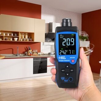 Handheld Digital Oxygen Detector USB Rechargeable Automotive O2 Sensor Tester Monitor LCD Display Adjustable Alarm Auto Power Off Oxygen Meter for Car Tunnel Laboratory and Industry