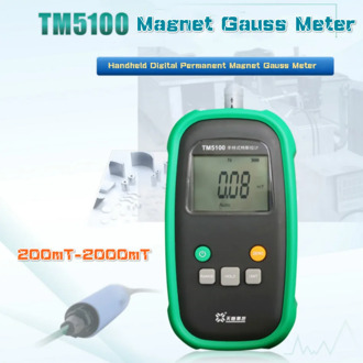Handheld Digital Permanent Magnet Gauss Meter Tesla Meter Magnetic Flux Meter Surface Magnetic Field Measuring Instrument TM5100