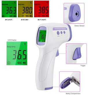 Handheld Digitale Infrarood Voorhoofd Thermometer Hoge Precisie Non-contact Lichaamstemperatuur Meting Meter Voor Volwassen Baby