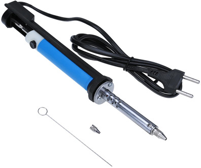 Handheld Electric Tin Suction Sucker Pen Desoldering Pump Soldering Tool With Nozzle Cleaner and Replaceable Nozzle (EU Plug)