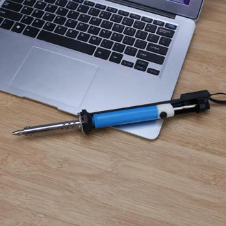 Handheld Electric Tin Suction Sucker Pen Desoldering Pump Soldering Tool With Nozzle Cleaner and Replaceable Nozzle