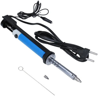 Handheld Electric Tin Suction Sucker Pen Soldering Pump Soldering Tool With Replaceable Nozzle EU Plug and Nozzle Cleaner