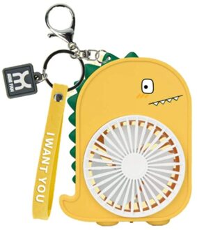 Handheld Fan Dinosaur Mini Sleutelhanger Fan Voor Kids Meisjes Peuter School F3MA geel