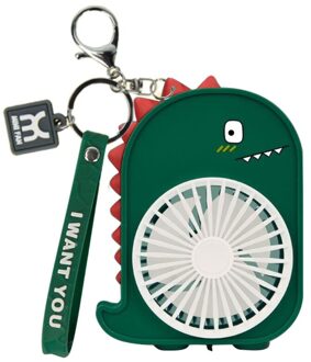 Handheld Fan Dinosaur Mini Sleutelhanger Fan Voor Kids Meisjes Peuter School F3MA groen