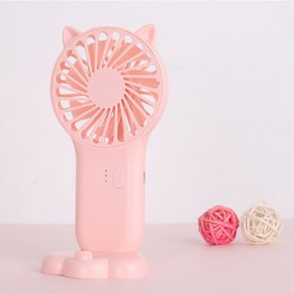 Handheld Fan Draagbare 800Mah Oplaadbare Fan 3 Speed Instelling Usb Opladen Voor Home Office Reizen En Outdoor roze