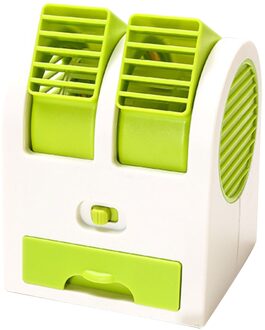 Handheld Fan Draagbare Batterij Aangedreven/Usb Airconditioner Ventilator Dual Bladeless Veilig Mini Ventilator Kleine Hand Fans groen
