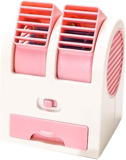 Handheld Fan Draagbare Batterij Aangedreven/Usb Airconditioner Ventilator Dual Bladeless Veilig Mini Ventilator Kleine Hand Fans roze