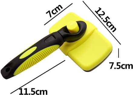 Handheld Hond Kat Naald Kam Scheerapparaat Multi-Functionele Praktische Handig Handleiding Pet Hair Grooming Vergieten Remover Geel