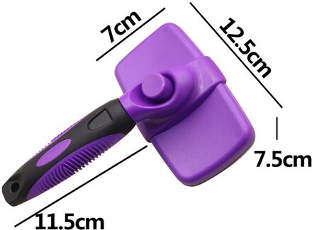 Handheld Hond Kat Naald Kam Scheerapparaat Multi-Functionele Praktische Handig Handleiding Pet Hair Grooming Vergieten Remover Paars
