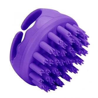 Handheld Hoofd Hoofdhuid Massage Borstel Organosilicon Ronde Vorm Haar Wassen Kam Douche Bad Hair Shampoo Wassen Borstel Met Handvat Paars