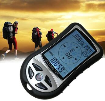Handheld Kompas Hoogtemeter Barometer Thermometer Weersverwachting Tijd Outdoor Camping Wandelen Praktische Accessoire