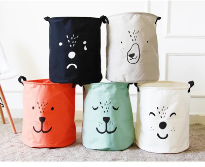Handheld Large Laundry Basket Hamper Bag Cartoon Lovely Clothes Storage Barrel Clothes Kid Toy Sundries Organizer Storage Basket