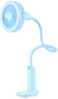 Handheld Mini Draagbare Ventilator Multi-Angle Folding Led Tafellamp Verlichting Functie Stand Ventilator Voor Student Desktop Nachtkastje Blauw