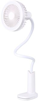 Handheld Mini Draagbare Ventilator Multi-Angle Folding Led Tafellamp Verlichting Functie Stand Ventilator Voor Student Desktop Nachtkastje wit