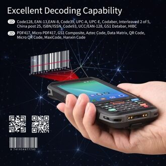 Handheld POS Android 10.0 PDA Terminal with Charge Base 1D/2D/QR Barcode Scanner 3GB+32GB 800W HD Rear Camera