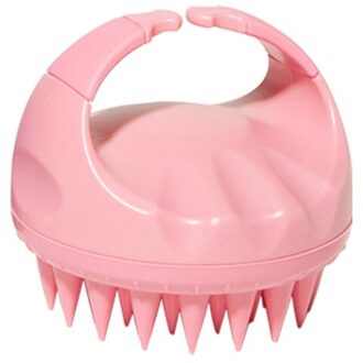 Handheld Siliconen Hoofdhuid Shampoo Massage Borstel Wassen Douche Haar Massager Clean Borstel Bad Douche Haar Borstel Kam roze