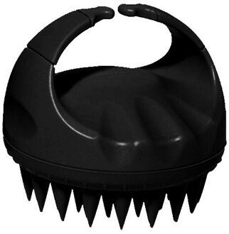 Handheld Siliconen Hoofdhuid Shampoo Massage Borstel Wassen Douche Haar Massager Clean Borstel Bad Douche Haar Borstel Kam zwart
